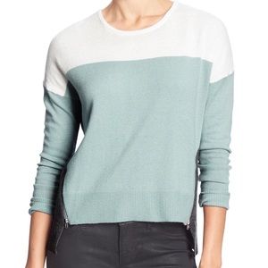 Banana Republic Color Block Hi-Lo Zipper Sweater